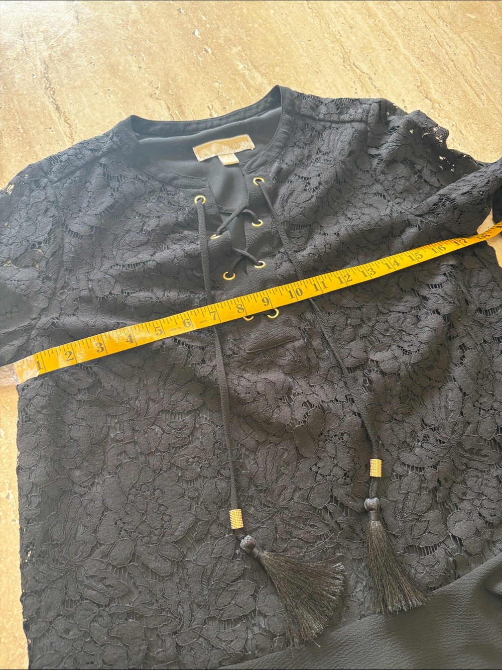 NWOT Michael Kors, black lace blouse - Picture 6 of 9